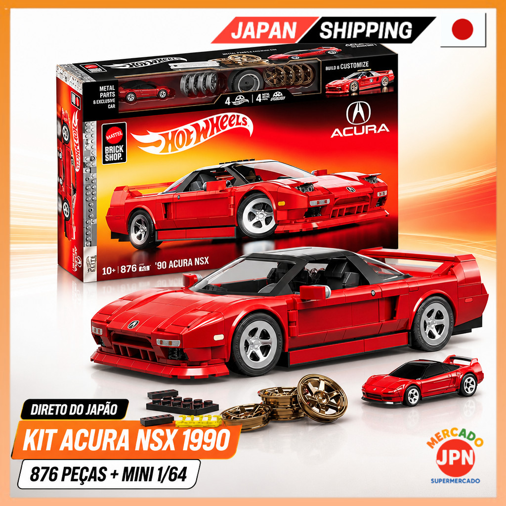 Hot Wheels 1/16 Honda Acura NSX 1990 Assembly Kit 876 Pieces com 1/64 Mini Car, Ma Direct from JAPAN