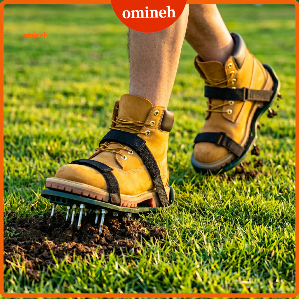 Lawn Aerator Spikes 1 Pair Shoes with Stainless Steel – Soil Tool for Yard Garden Grass Loosening Health Easy Assembly