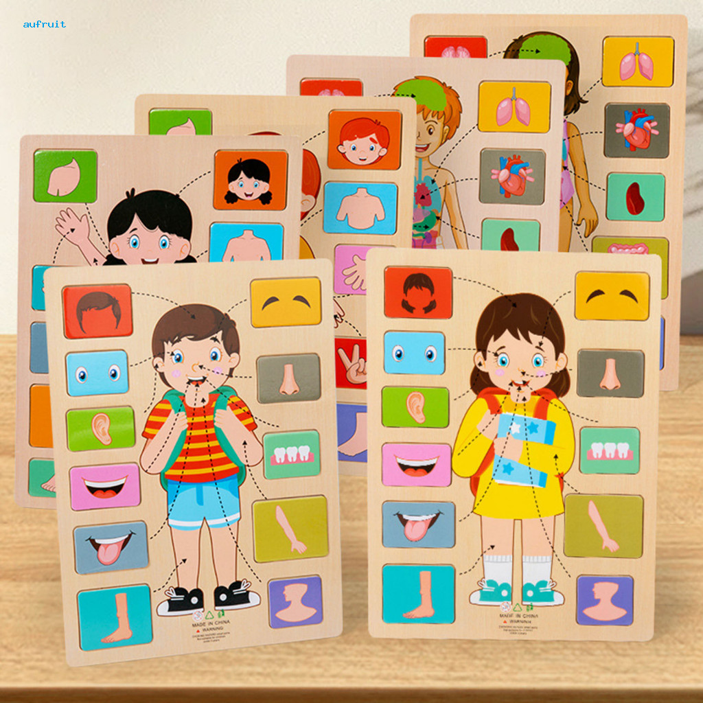 Educational Puzzle Toy Wooden Body for Kids Toddlers – Anatomy Board Game Stem Learning for Children Parts Matching