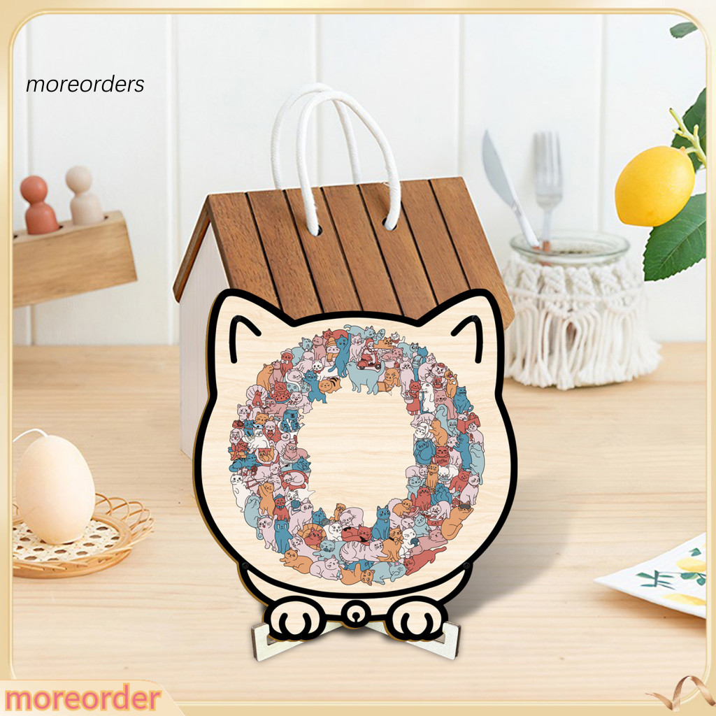 135pcs Cat Shaped Wooden Jigsaw Puzzle Educational Brain Teaser Toy Logic Training Game for Kids Adults Unique Lover Gif