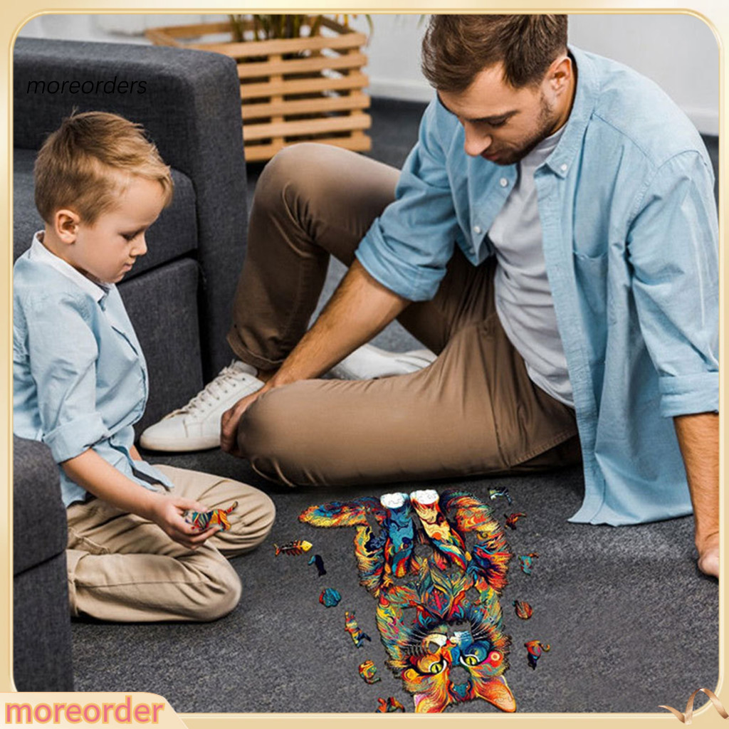 3d Wooden Puzzle Precision Cut Jigsaw Toy Bright Colors Unique Shapes Parent-child for Adults Kids Educational Fun Brain