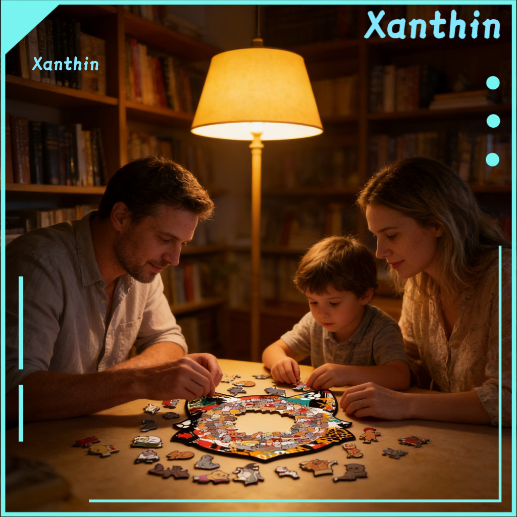 Cat Jigsaw Puzzle Wood 1 Set Shaped Wooden Cute Educational Toy for Kids Adults Family Game Night Stress Relief Brain Te