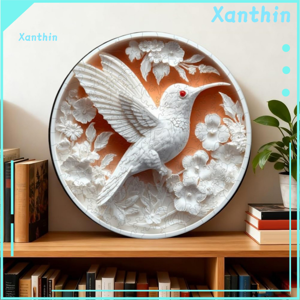 Kids Educational Puzzle Wooden Jigsaw Set – White Owl Lion Hummingbird Challenging Toy Home Decor Perfect Brain for