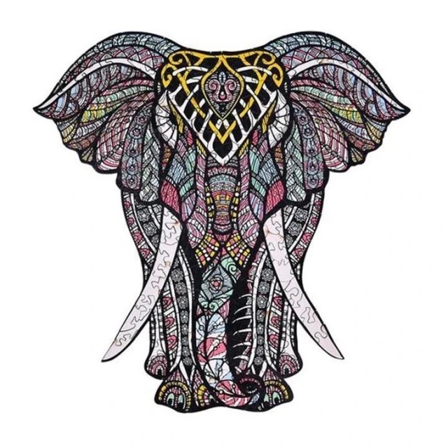 Quebra cabeça madeira 3D - animais elefante - Ancient Mammonth Wooden puzzle Large