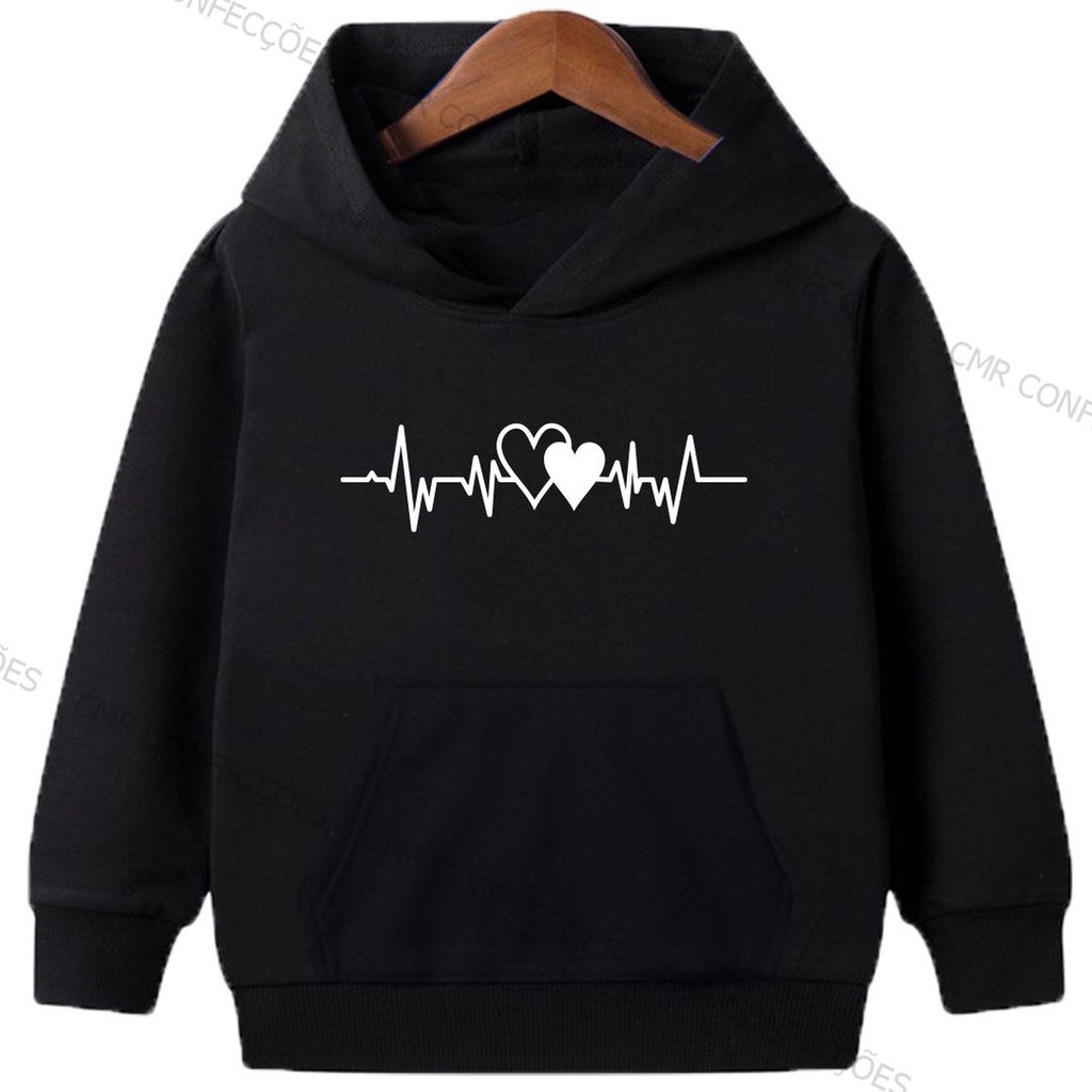 Moletom Infantil Canguru Heart Rate Menino Menina Lançamento