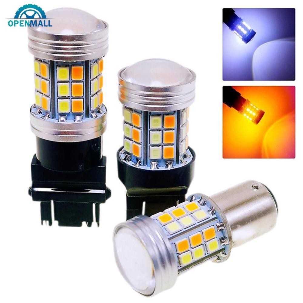 OPENMALL 1Pc 1157 BAY15D/7443 T20/3157 T25 2835 45SMD LED Dual Color Car DRL Turn Signal Luz Reversa Indicador De Largur