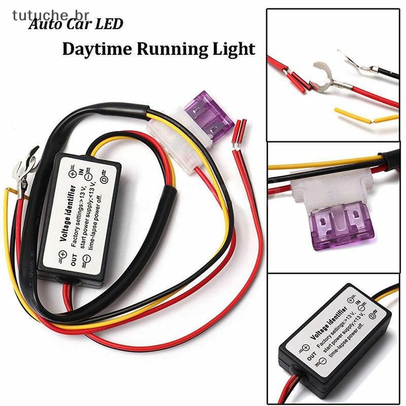 TU Car LED Luz De Circulação Diurna Módulo Controlador Liga/Desliga Automático Kits De Relé DRL BR