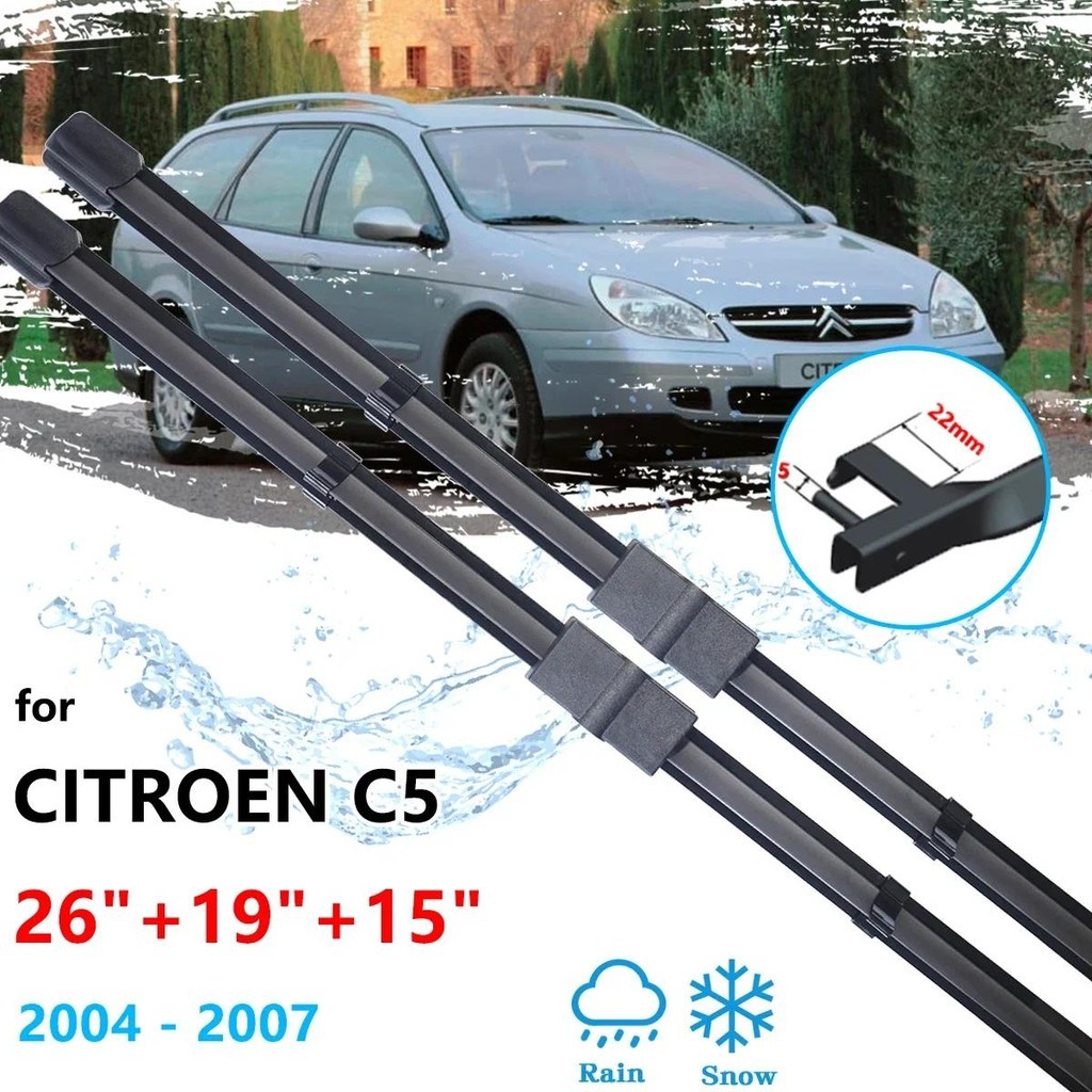 Escovas De Carro Para Citroen C5 2004 2005 2006 2007 Hatchback Conjunto De Lâminas De Limpador Dianteiro Traseiro Janela