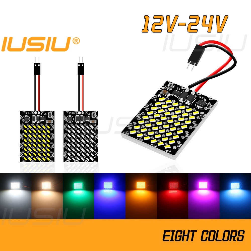 IUSIU 2PCS DC12V-24V Painel Interior Do Carro Da Cúpula Luzes LED T10 Festoon BA9S Indicador Automotivo Lâmpada De Leitura Placa De Sinalização Porta-Malas Teto C5W T4W W5W