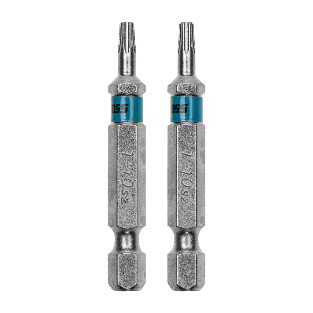BITS TORX T10, ACO CROMO MOLIBDENIO, 50MM, 2PCS // GROSS
