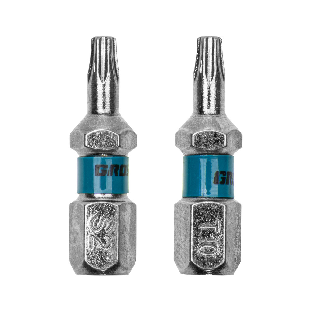 BITS TORX T10, ACO CROMO MOLIBDENIO, 25MM, 2PCS // GROSS