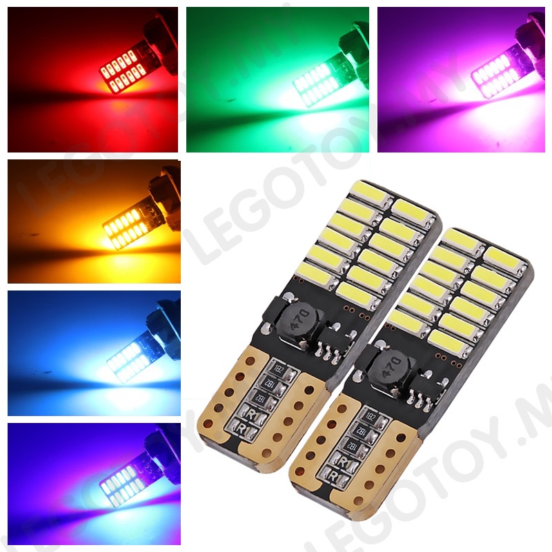 1/2pcs T10 led Lâmpada Automática Carro w5w CANBUS 4014 24smd 6000K Luzes De Folga De Luz Leitura