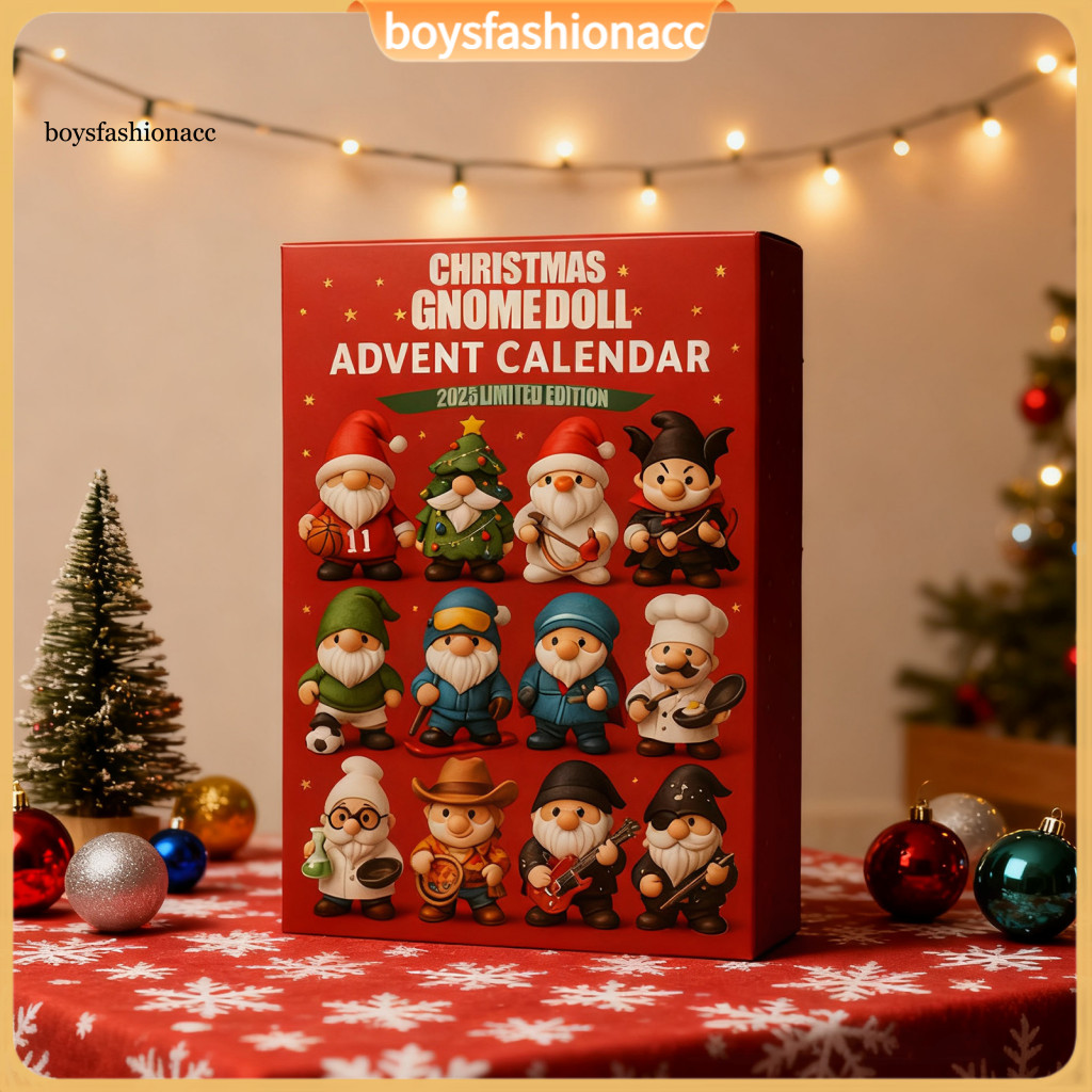 Gnomes Advent Calendar 2025 – 24-day Christmas Countdown Box Fun Holiday Decoration for Kids’ Rooms Homes Cars Festi