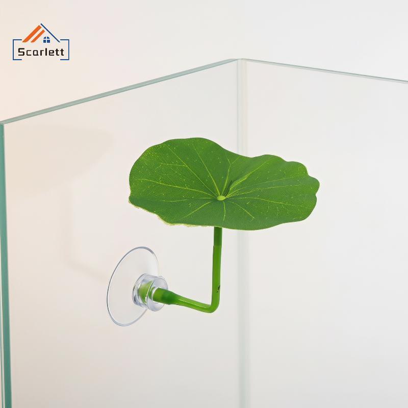 [Scarlett] Betta Rest Leaf 10 PCS Folha De Lótus Simulada De Plástico Durável Para Criação De Aquário Escondendo Desova