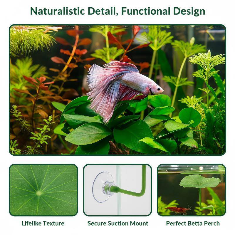 [Fel] Betta Rest Leaf 5 PCS Folha De Lótus Simulada De Plástico À Prova D'água Para Peixes De Aquário Pequenos Escondend