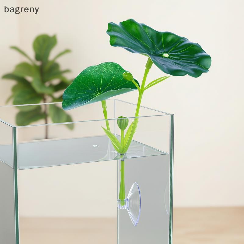 [bagreny] Betta Fish Rest Leaf Tamanho Perfeito Folha De Lótus De Plástico Simulado Para Descanso Escondendo Mini Aquári