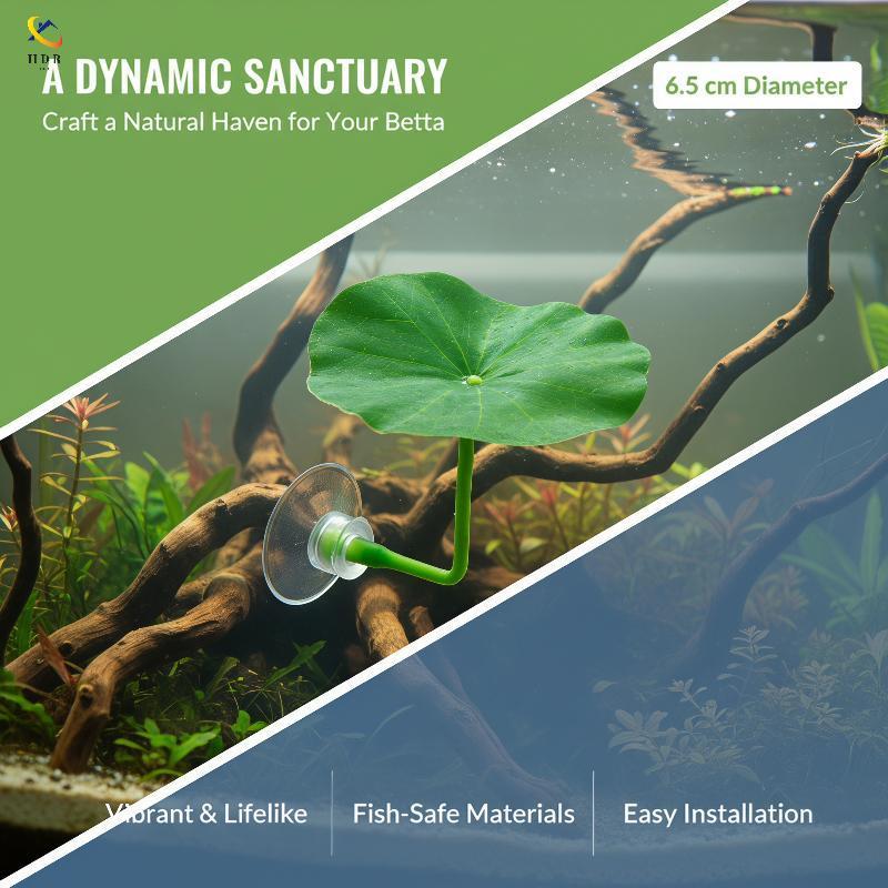 [Hdr] Betta Rest Leaf 10 PCS Folha De Lótus Simulada De Plástico Perfeita Para Paisagismo De Aquário Escondendo Desova [