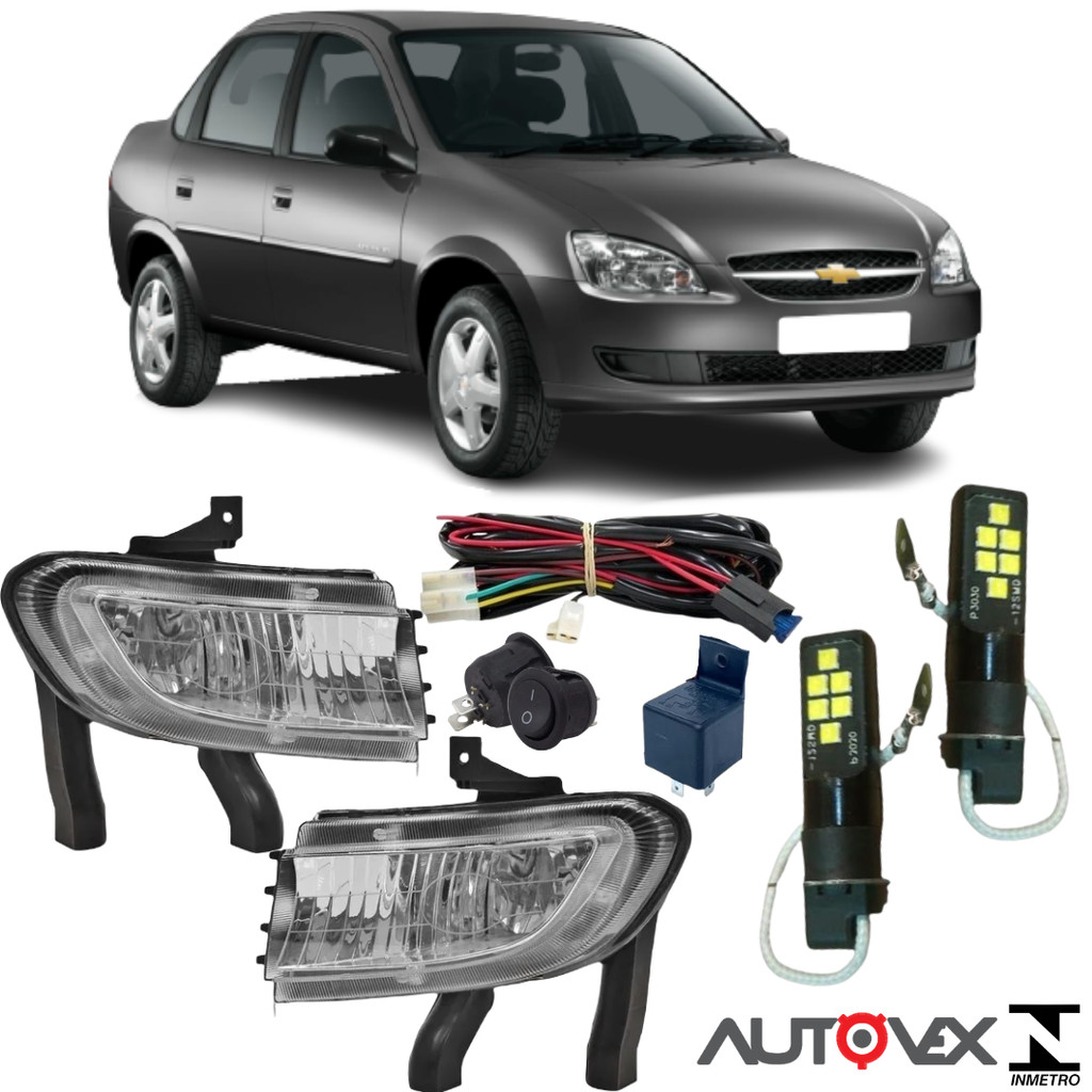 KIT MILHA CORSA CLASSIC 2011 A 2017 E SUPER BRANCA LED BULBS