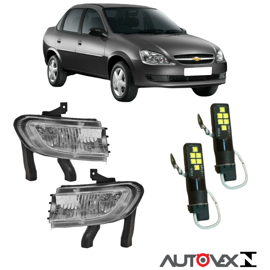PAR MILHA CORSA CLASSIC 2011 A 2017 E SUPER BRANCA LED BULBS