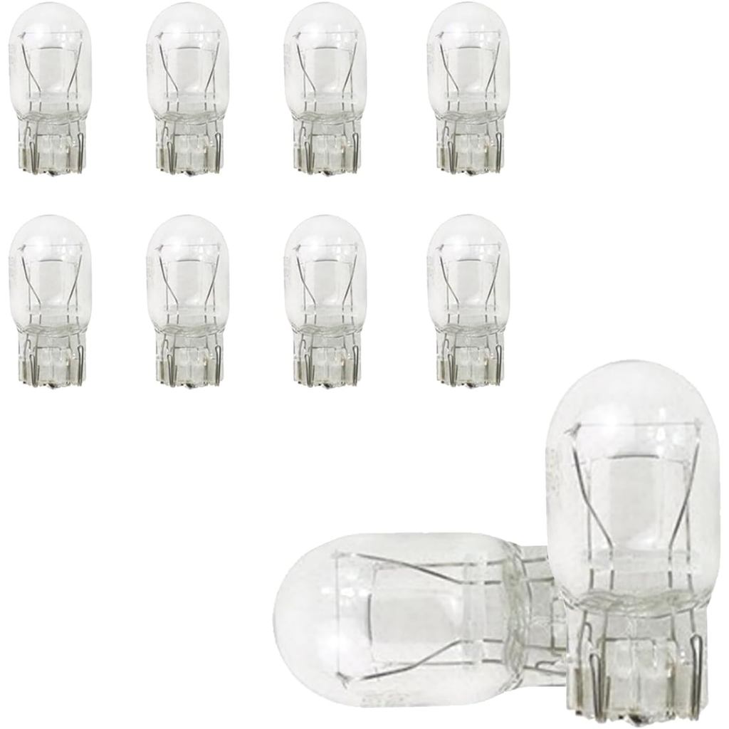 Pack-10 T20 Car Turn Signal Light, 12V 21/5W 1891/7443 Double-wire Vehicle Brake Light Bulb Replacement, Universal Autom