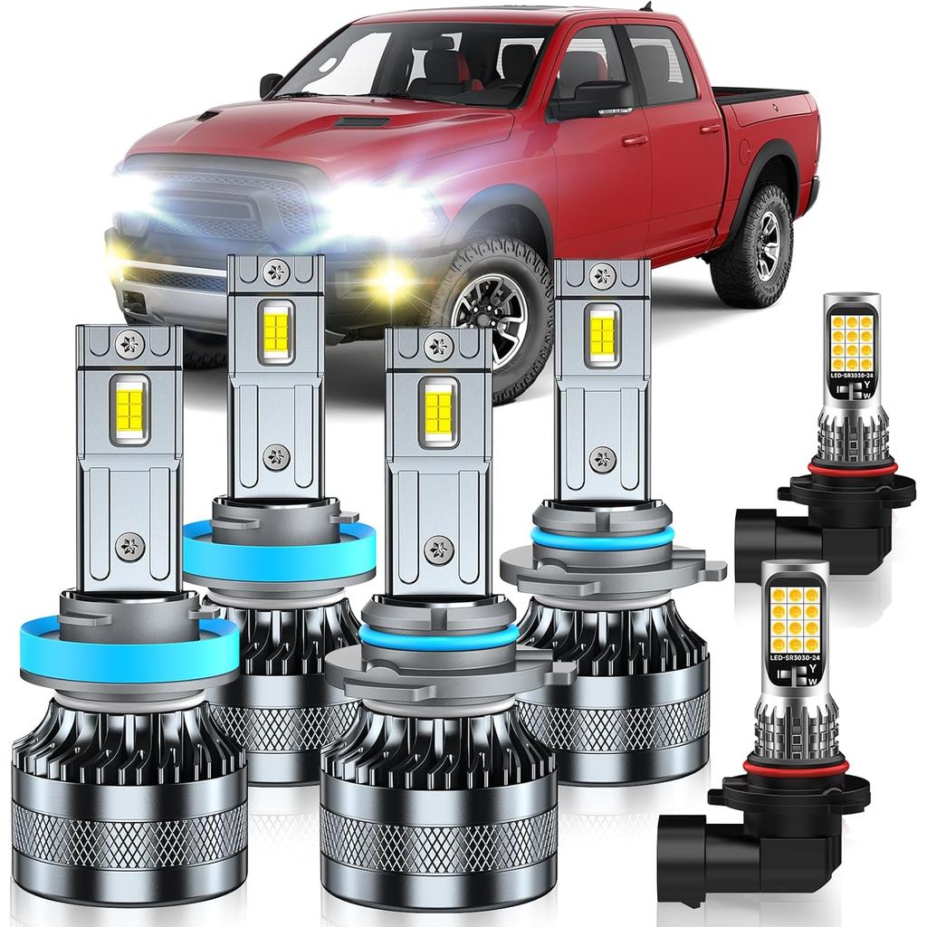 Compatible with 2009-2018 Dodge Ram 1500 2500 3500(without Projector Version) Fog Light Bulbs, High/Low Beam Fog Light B