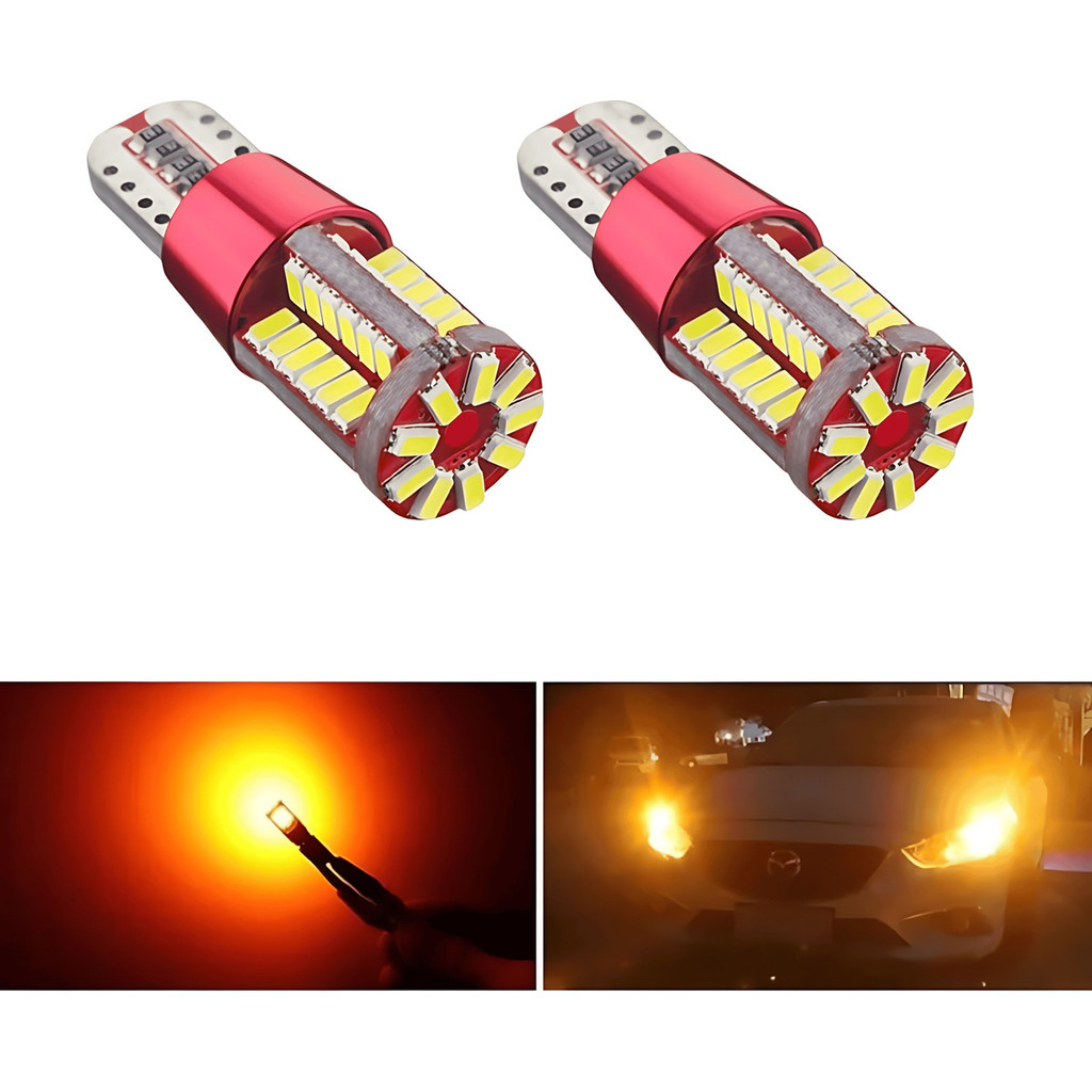 4x Lâmpadas Pingo T10 57leds W5w Canbus Canceler Laranja