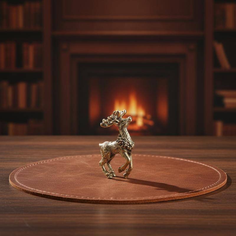 Nignji Latão Sólido Sika Deer Estatueta À Prova De Ferrugem Mini Ornamento Para Home Office Desktop Colega De Trabalho D