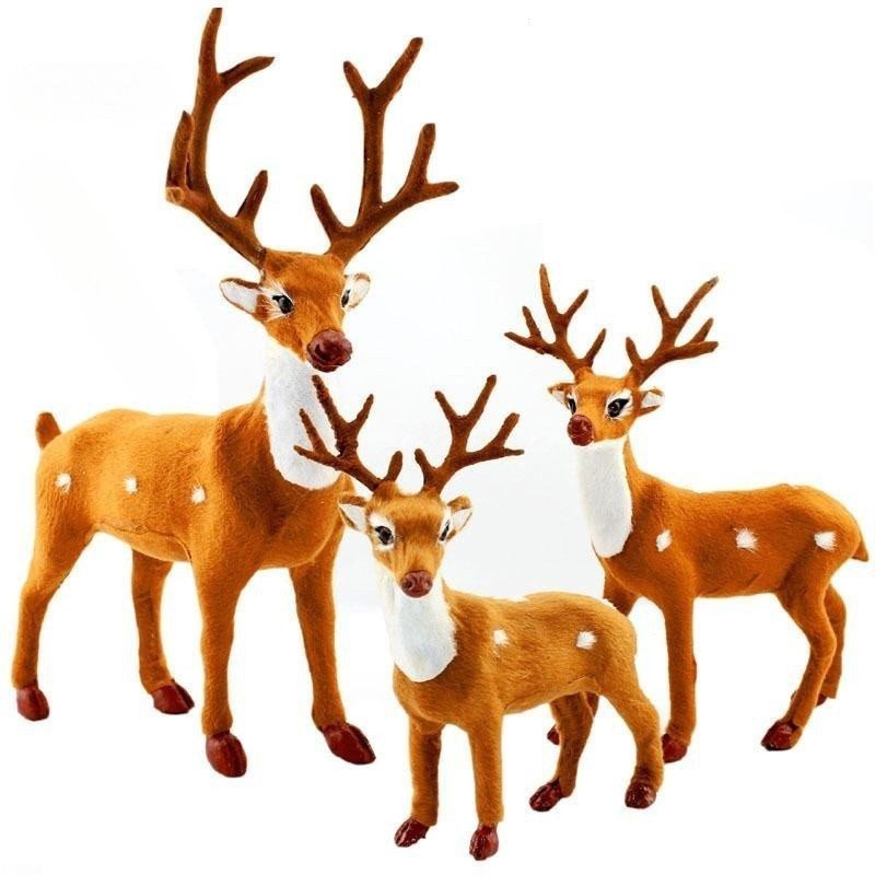 Kit 3 Peças Simulação De Natal Renas Elk Deer Decorações Casa Ano Novo Navidad Noel Kids Adereços Presentes Desktop