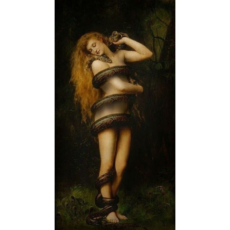 Quadro Decorativo Lilith com cobra Placa Decorativa MDF tamanho A4 28x20 Envio Imediato
