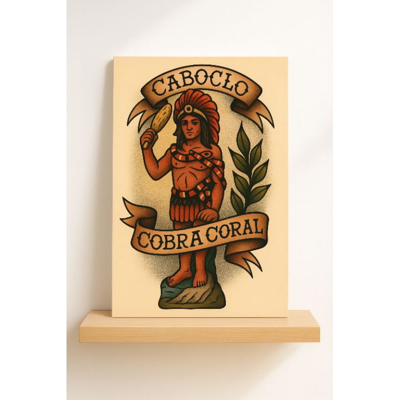 QUADRO Decorativo Caboclo Cobra Coral