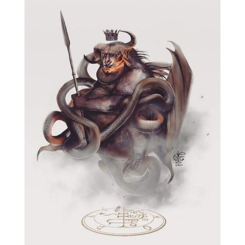 QUADRO DECORATIVO PLACA MDF-ASMODEUS ENROLADO NA COBRA
