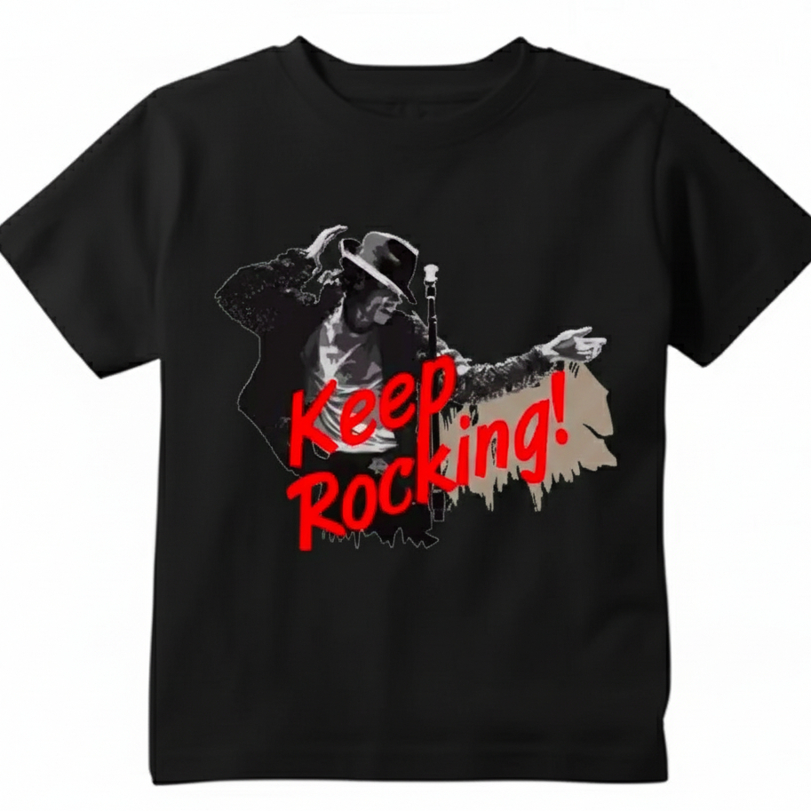Camiseta Algodão Unissex, Michael Jackson Keep Rocking