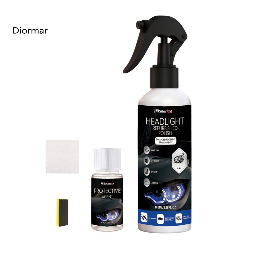 Scratch Resistant Car Polish Headlight Restoration Kit for Cars – Remove Yellow Haze Uv Protection Lens Cleaner Restor