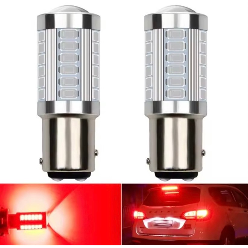 1 par de lâmpadas traseiras LED 33SMD 1157 Vermelho 12V Luz de Freio