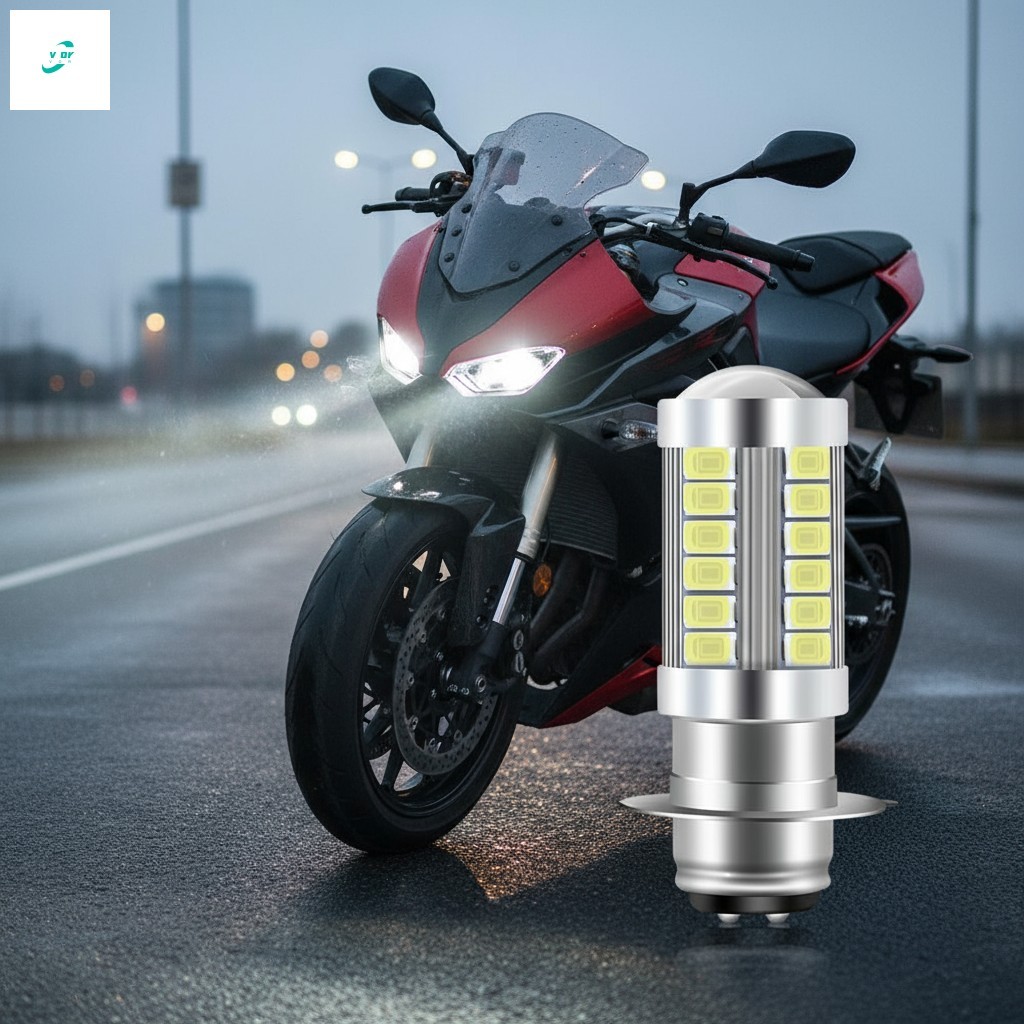 Lâmpada De Farol LED Branca H2 P15D T19 33SMD Para Motocicleta