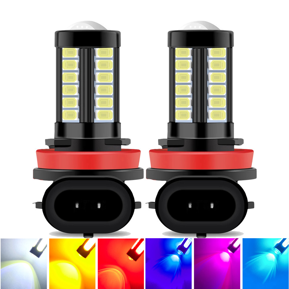 2 Pçs H8 H11 Lâmpadas LED HB4 9006 HB3 9005 H16 JP H9 Luzes De Nevoeiro Condução 5630 33SMD Lâmpada Traseira Luz Do Carr
