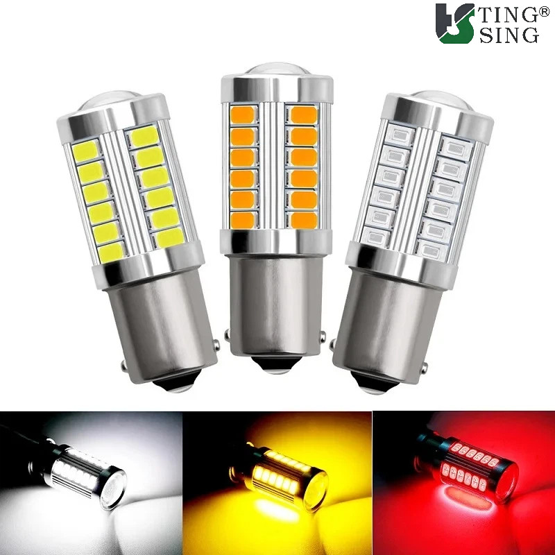 1 Peça PY21W P21/5W 1156 Ba15s 1157 Bay15d H6 PX15D Para Lâmpadas LED De Carro Luz De Sinalização 12V 33SMD 7000K De Est