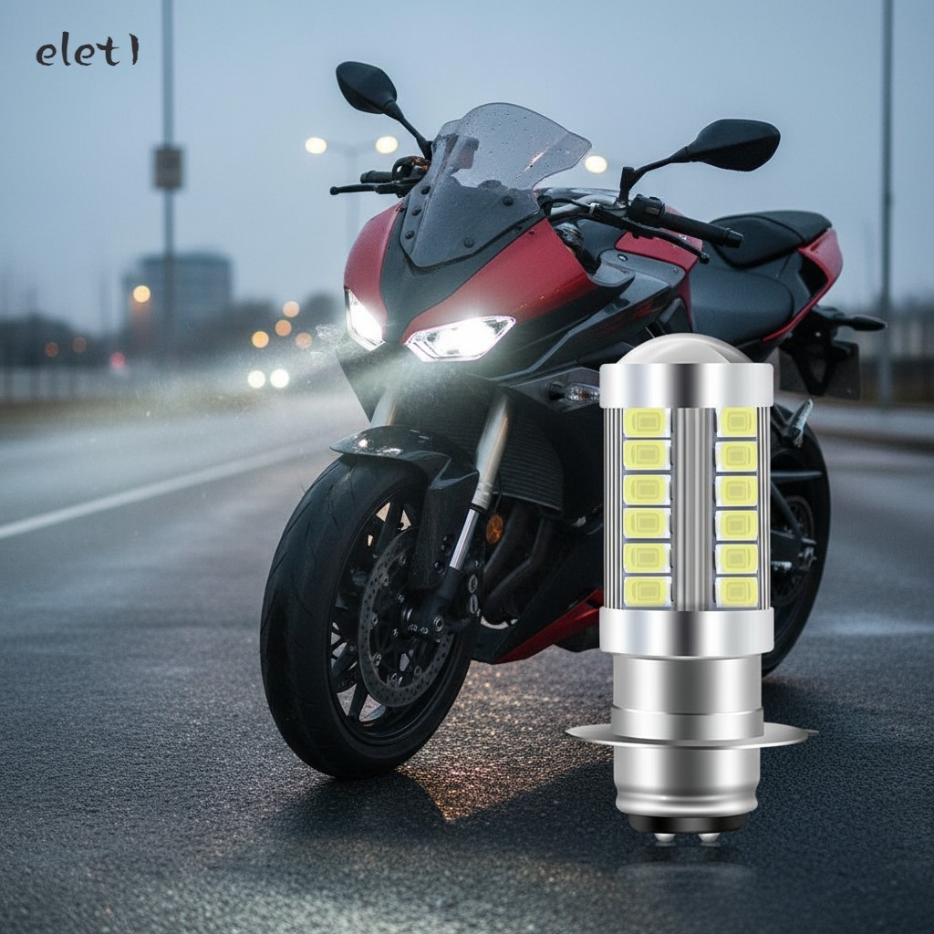 Lâmpada De Farol LED Branca H2 P15D T19 33SMD Para Motocicleta