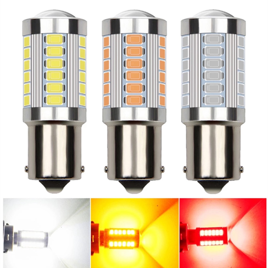 1 PCS PY21W P21/5W 1156 Ba15s 1157 Bay15d Para Lâmpadas LED De Carro Luz De Sinalização 12V 33SMD 7000K De Estacionament