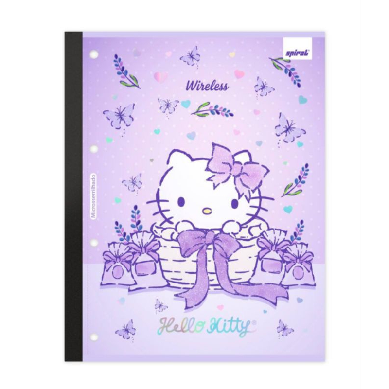 Folha de fichário, 1 matéria 80 folhas - Hello Kitty.