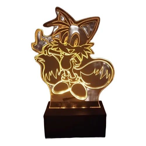 Luminária Sem Fio, Tails Amarelo Personagem Do Sonic