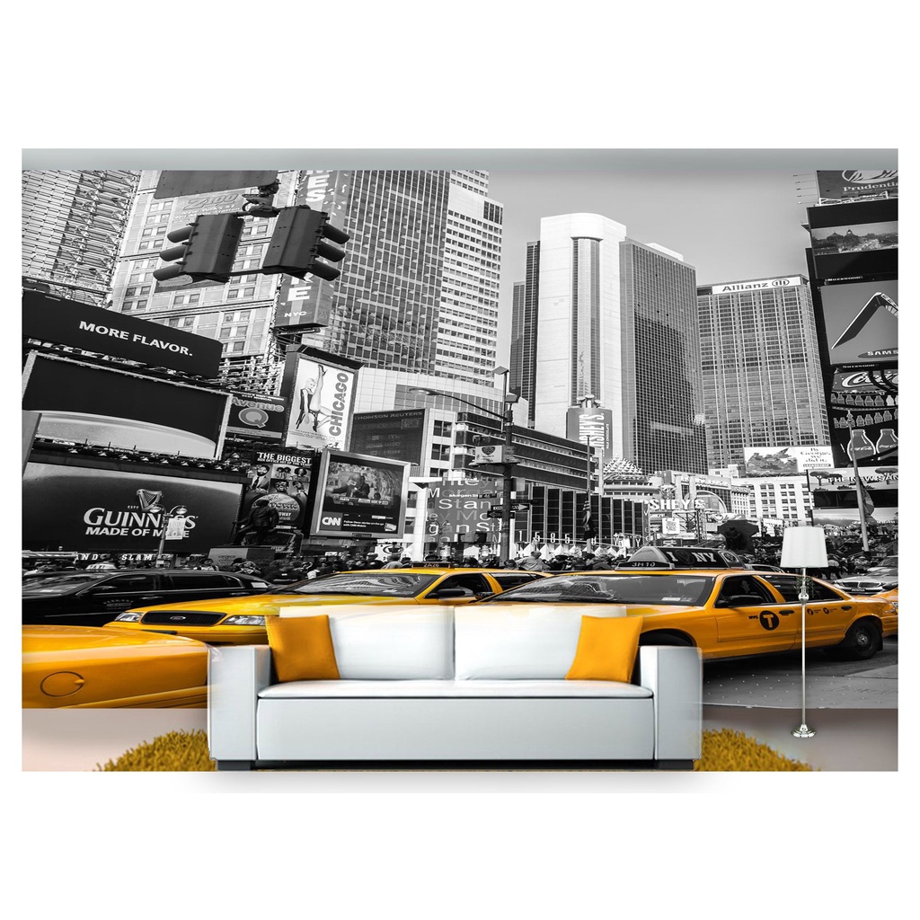 papel de parede Cidade prédios Ny taxi 3D 10m² NCD175