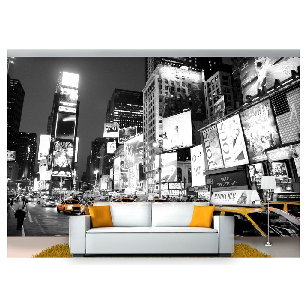 papel de parede Cidade prédios Ny taxi 3D 7,5m² NCD238