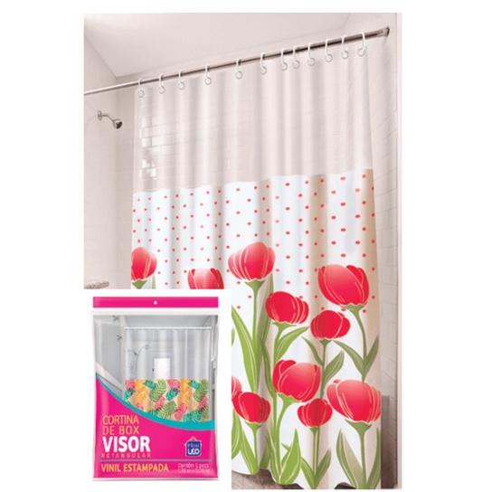 Cortina P/ Box Vinil Estamp Visor Liso-1,35x2,0 Mt