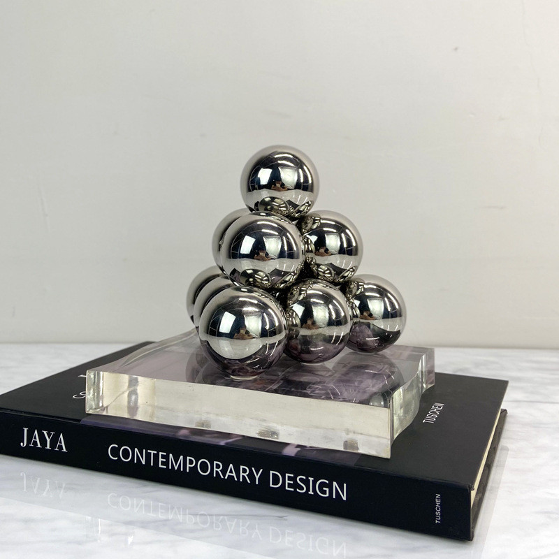 BGD4 Minimalist modern geometric sphere and triangle decorative pieces, suitable for model homes, study rooms, and sales