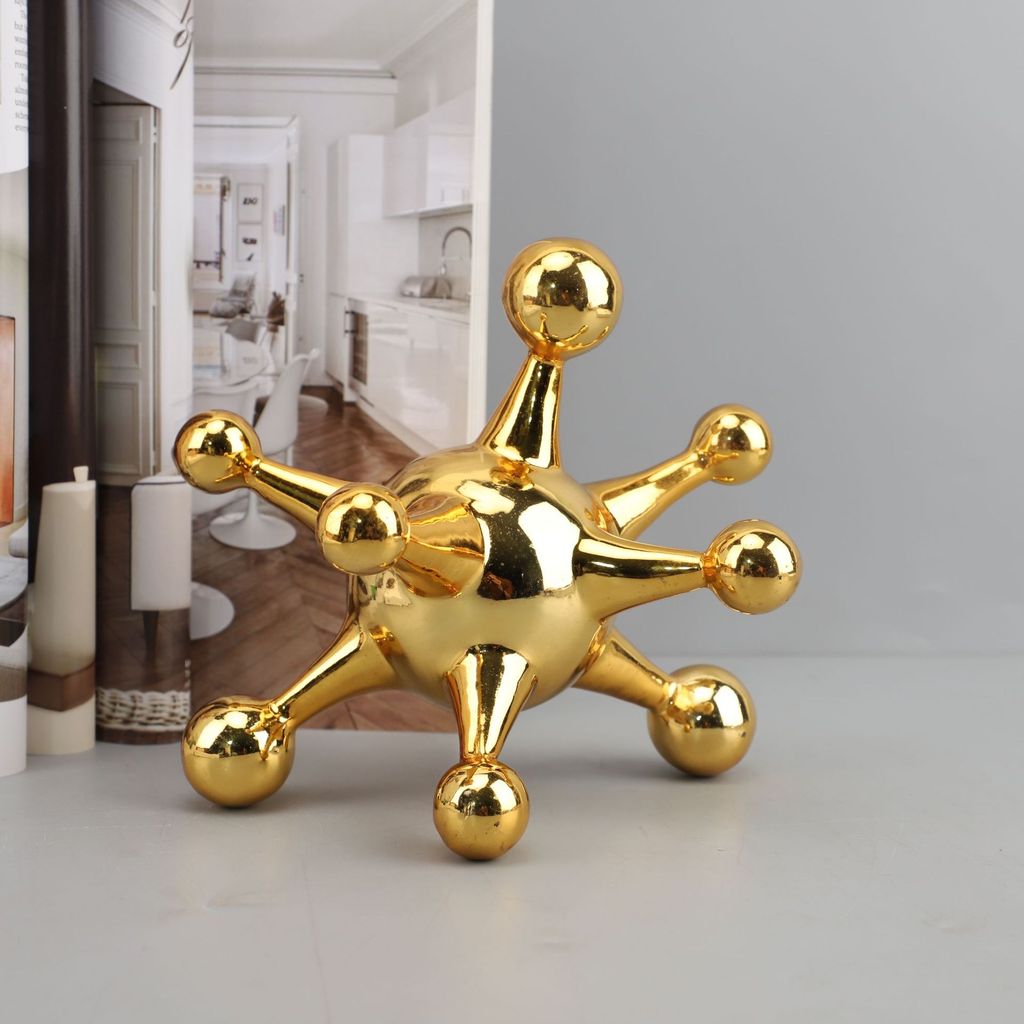 CTOS Resin molecular sphere, Nordic-style luxury decorative piece, suitable for living room TV cabinets, wine cabinets,