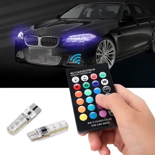 Led 2pcs T10 Com Controle Remoto - Pingo A Prova D´agua.
