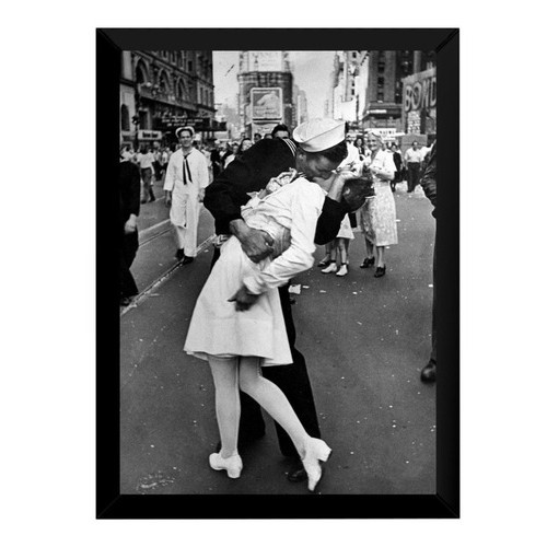 Quadro Decorativo Foto Histórica Beijo Times Square Vintage Premium