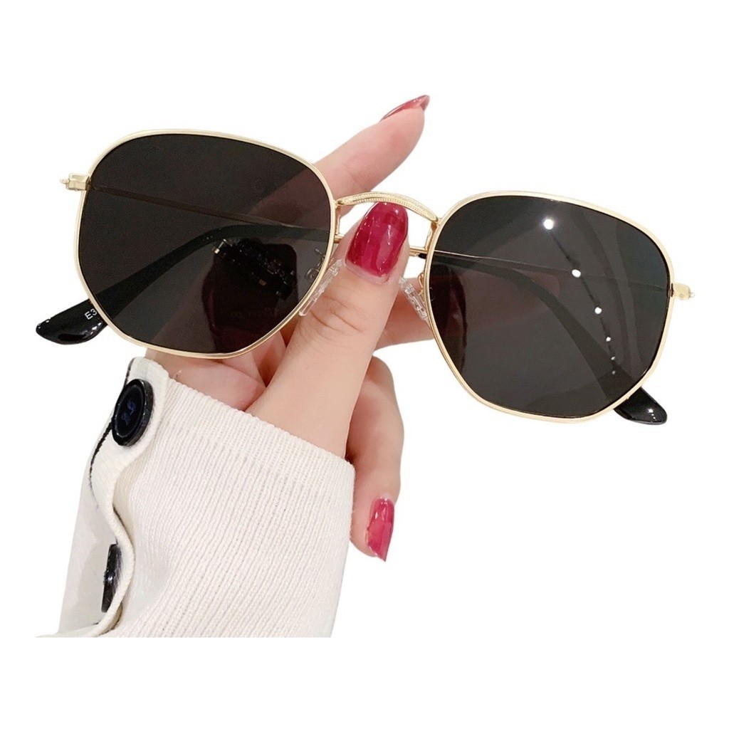 Óculos De Sol Da Moda Para Mulheres Homens Vintage Square Metal