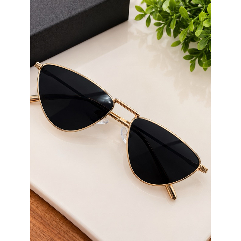 Óculos De Sol Irregulares De Metal De Armação Pequena Femininos 2021 Luxury Designer Shades Vintage Square Glasses UV400